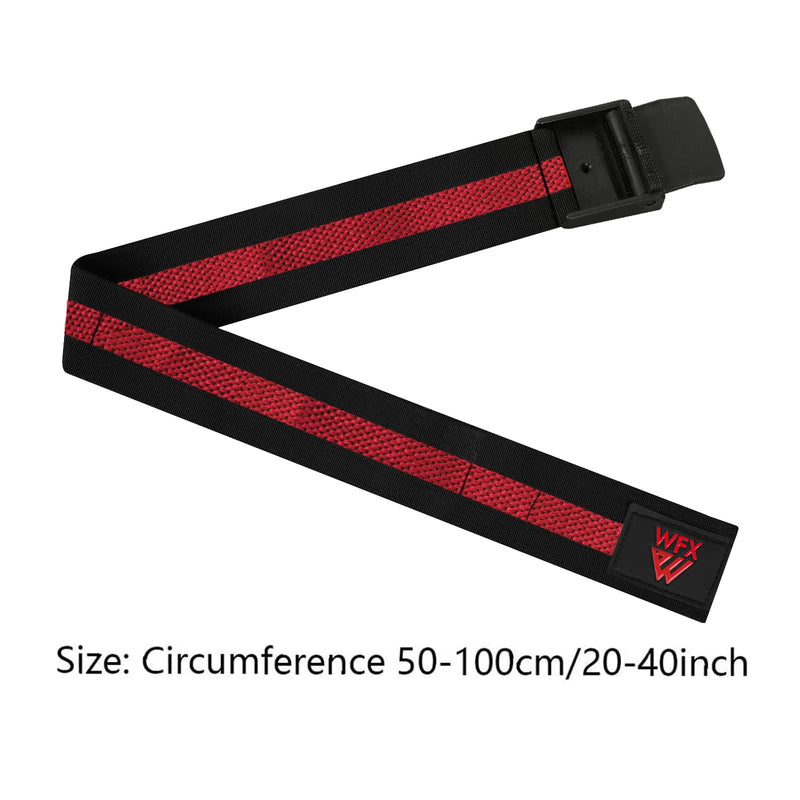 Occlusion Training Bands Blood Flow Restriction Exercise Quick Wraps Arms Leg Squats Durable Elastic Straps Heavy Duty Buckle Release Muscle Building Thigh Fitness Black / Red - NewNest Australia