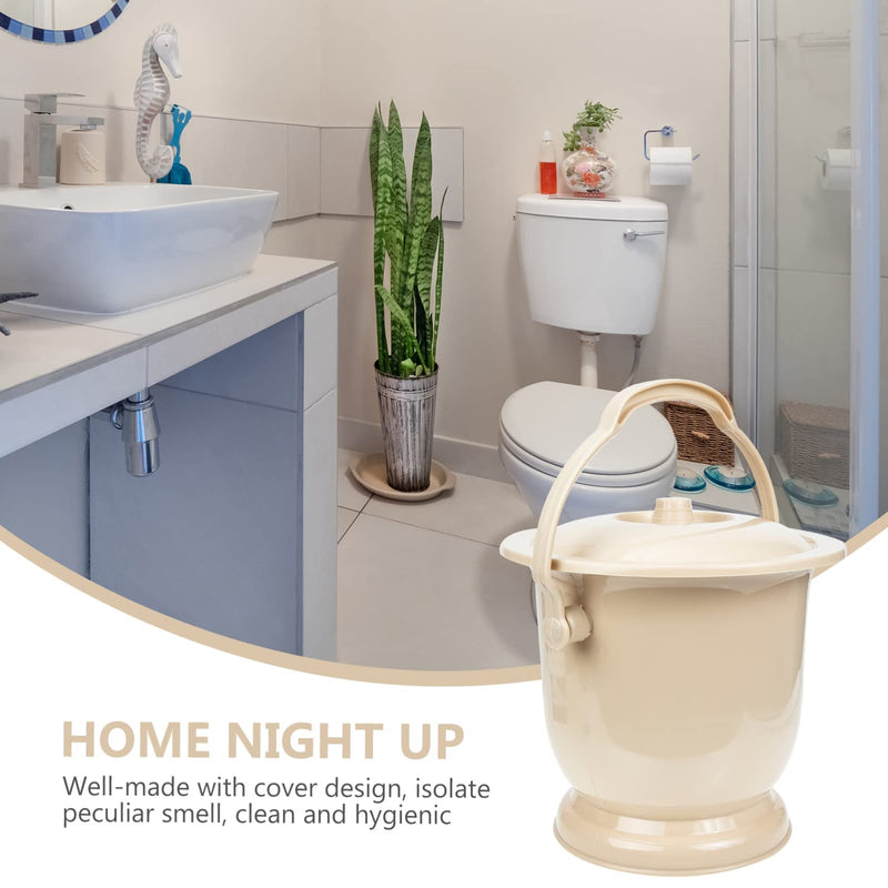 YARNOW Urine Pots Portable Toilets Chamber Pot Unisex Urine Pots Urine Buckets with Lids Handle Bedroom Potty Urinals Bedpan for Children Adults Pregnant Women Light Yellow Night Bedpan - NewNest Australia