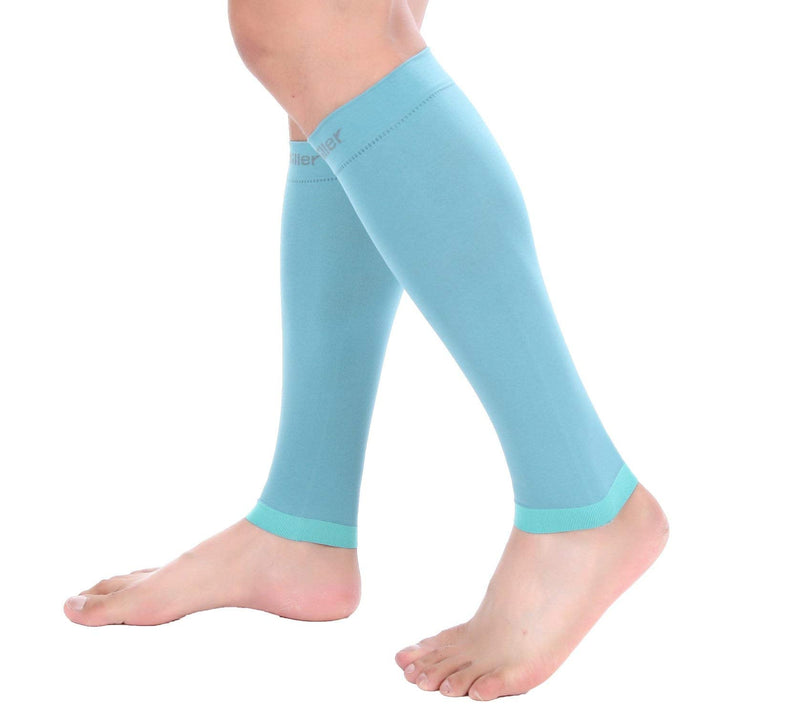 Doc Miller Calf Compression Sleeve Men and Women - 20-30mmHg Shin Splint Compression Sleeve Recover Varicose Veins, Torn Calf and Pain Relief - 1 Pair Calf Sleeves Teal Color - XX-Large Size - NewNest Australia