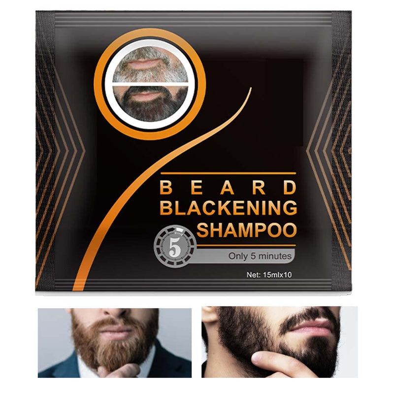 Pack of 5 Beard Shampoo, Beard Dye, Beard Blackening Dye Natural Black Only 5 Minutes (75ML) - NewNest Australia
