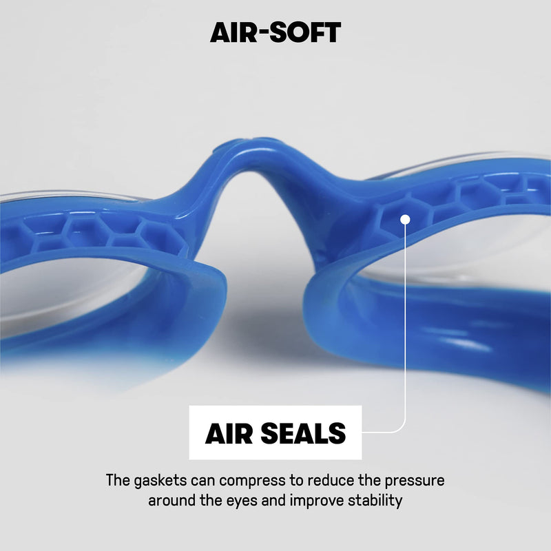 Arena Air-Soft Anti-Fog Non Mirrored Swim Goggles for Men and Women Clear / Blue - NewNest Australia