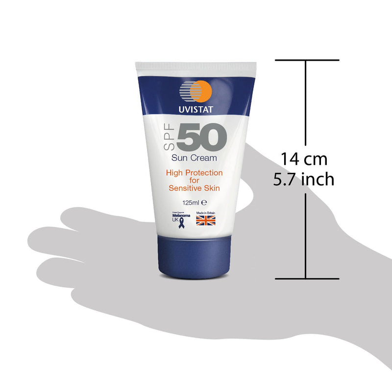 Uvistat Sun Cream | SPF50 | Moisturising, Sun Cream for Sensitive Skin | 125 ml 125 ml (Pack of 1) - NewNest Australia