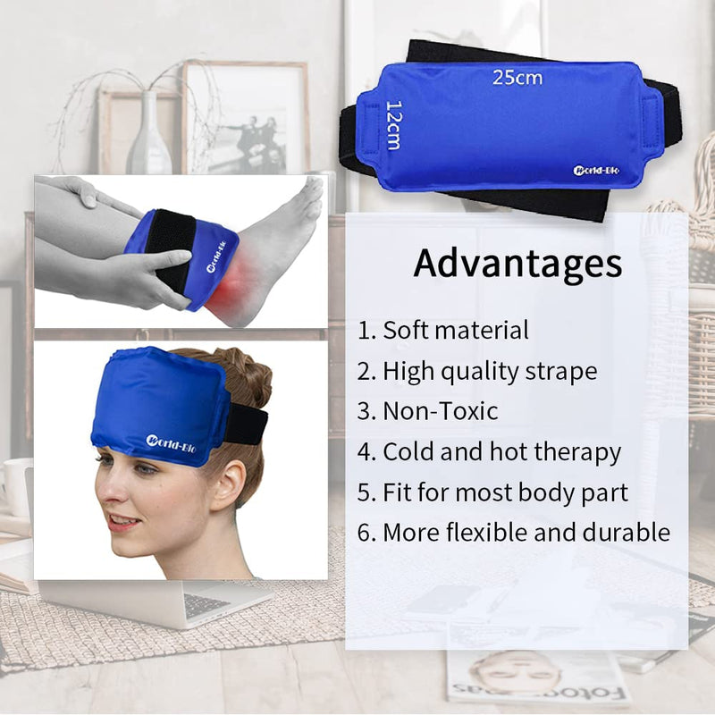 Reusable Ice Packs Gel Hot Cold Pack for Ankle, Foot, Wrist, Elbow, Head - Great for Plantar Fasciitis, Achilles Tendonitis, Headaches, Swelling, Sprains, Carpal Tunnel and More 9.4'' x 4.5'' 1 PCS - NewNest Australia