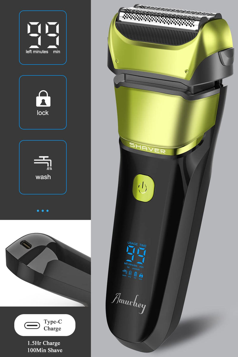 Men'S Electric Shaver & Trimmer With 3 Flexible Blades, Rechargeable & Wireless Electric Shaver With Travel Case, Wet & Dry Shaver, 100 Minutes Runtime, Gift Man - NewNest Australia