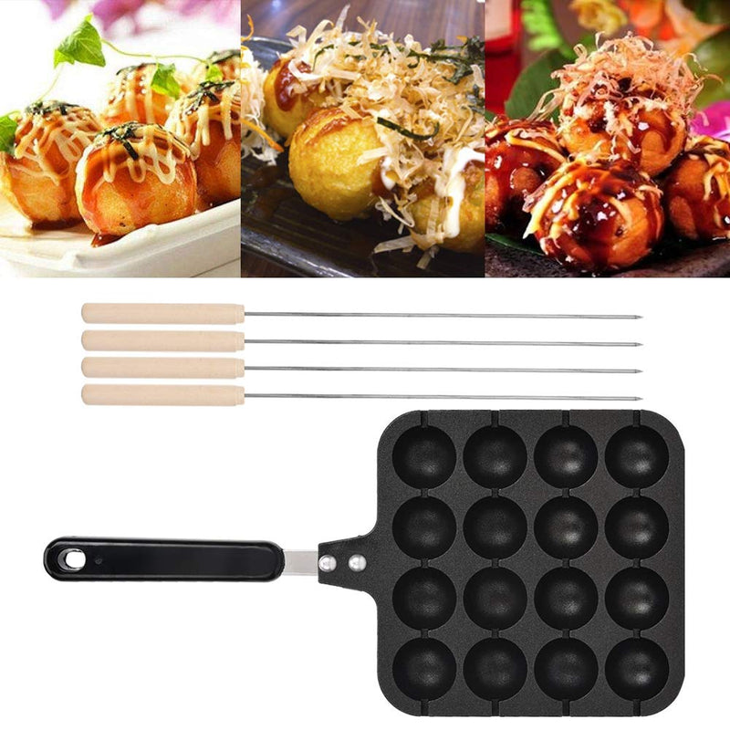 Takoyaki Maker, 16-Grid Takoyaki Pans Non-Stick Japanese Takoyaki Baking Mold Electric Oven Or Gas Stove Applicable - NewNest Australia