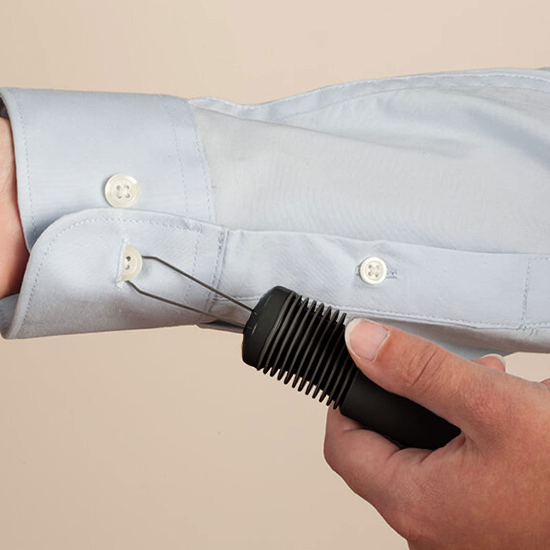 TSHAOUN Button Hook & Zipper Pull, Zipper Pull Helper, Easy Grip Button Hook & Clothes Zip Puller, Dress Clothes Tool, Button Shirts Aid, One Hand, Disability, Handicapped and Seniors (Black) Black - NewNest Australia