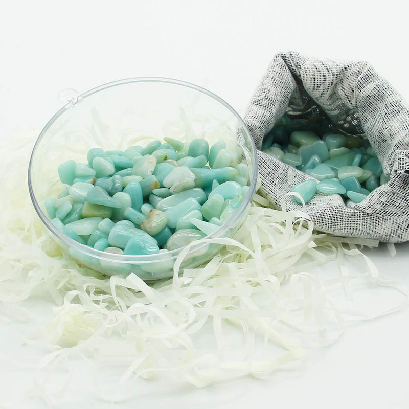 1.1lb Natural Crushed Amazonite Crystal Tumbled Chips-Amazonite Healing Crystals Chips Bulk, Crushed Crystal Gemstones for Crafts, Beautiful Package for Gift - NewNest Australia