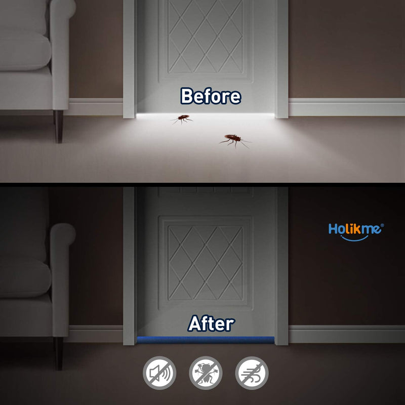 Holikme Twin Door Draft Stopper Weather Stripping Window Breeze Blocker Adjustable Door Sweeps 34inch ，Black Black - NewNest Australia