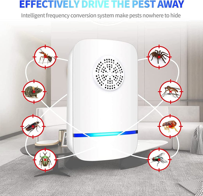 EcoMyLife Ultrasonic Pest Repeller 4 Pack, Insect Control, Spider Repellent, Plug in Indoor Mouse Deterrent, Anti Moths, Ants, Bed Bugs, Fleas, Cockroaches, Flies, Spider, Wasp Classic Style 4 Pack - NewNest Australia
