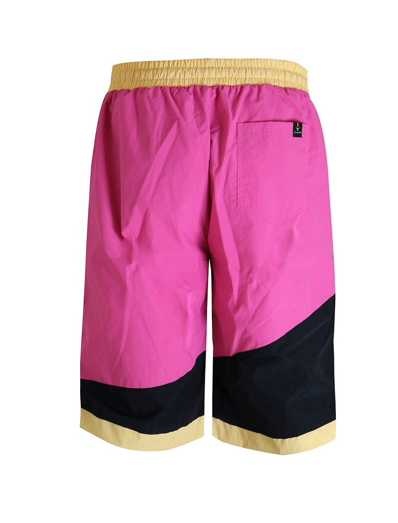 SCREENSHOT Men's Athletic Retro Throwback Basketball Gym Fitness Active Workout 12" Inseam Length Fashion Shorts Large Sp3102-pink - NewNest Australia