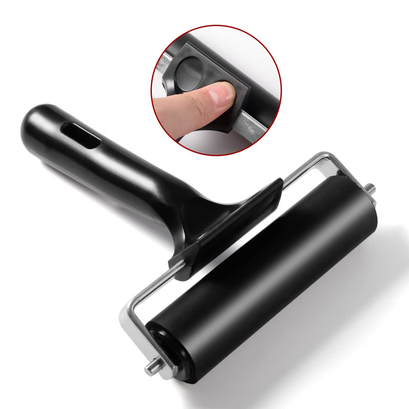 3 Pack Printmaking Brayer - Brayer Rollers for Crafting, Vinyl Rubber Roller Brayers, Cricut Roller for Gluing, Printing, Inking and Stamping (Black) Balck - NewNest Australia