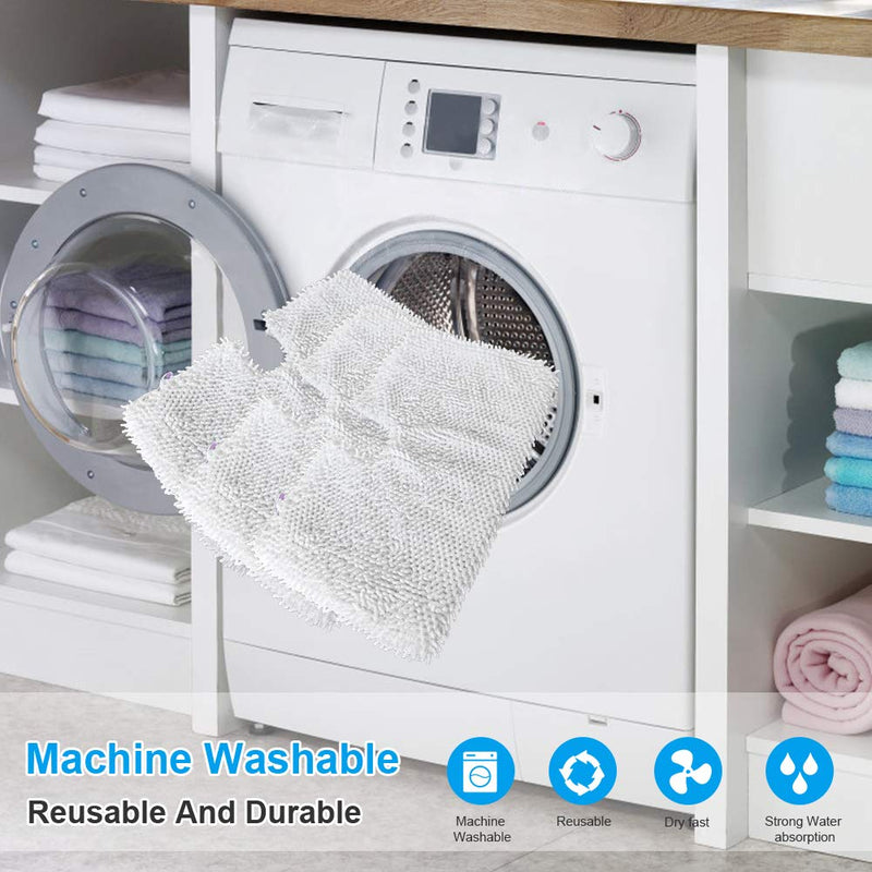 Fushing 3Pcs Steam Mop Pads, Washable Microfiber Cleaning Steamer Replacement Pads for Shark Steam Mop S3501 S3601 S2902 S3901 S3550 S3601D S3801 S3801CO SE450 S2901 3 Pack - NewNest Australia
