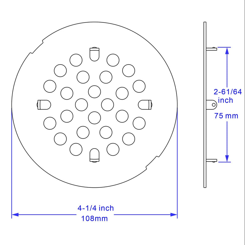 Bropury 4-1/4-Inch Easy-to-Install Snap-in Shower Drain Cover Floor Drain Replacement Cover Stainless Steel (Antique Bronze) Antique Bronze - NewNest Australia