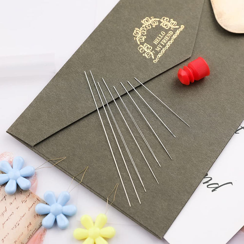 8Pcs Beading Needles, 4 Sizes Embroidery Needle Extra Fine Thin Beading Needles Big Eye Beading Needles, Long Straight Needles Bead Needles Hand Sewing Needles with 3Pcs Threaders 8Pieces - NewNest Australia