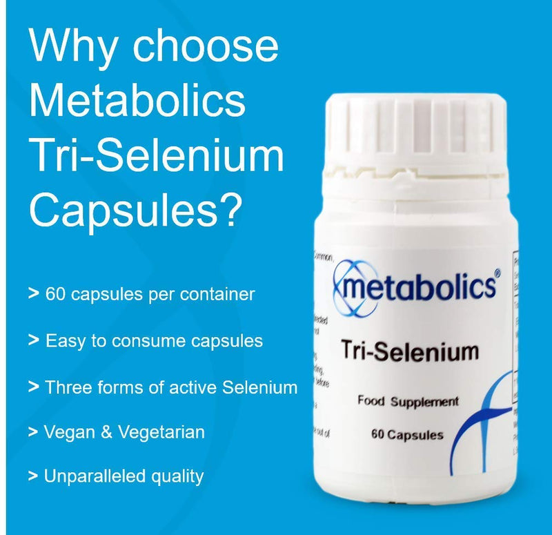 Tri-Selenium Complex Capsules - Contains Three Forms of Selenium, Sodium Selenate, Methylseloncysteine & L Selenomethione | Vegan Selenium Supplement 196mcg - NewNest Australia