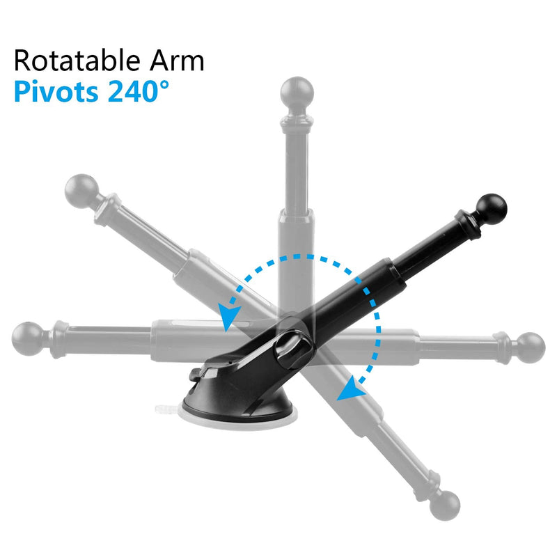 GPS Suction Cup Mount for Garmin [Quick Telescopic Extension Arm] (Set of 2), 1Zero GPS Dashboard Mount Dash Windshield Window Car Holder for Garmin Nuvi RV Dezl Drive Drivesmart Driveassist and More - NewNest Australia