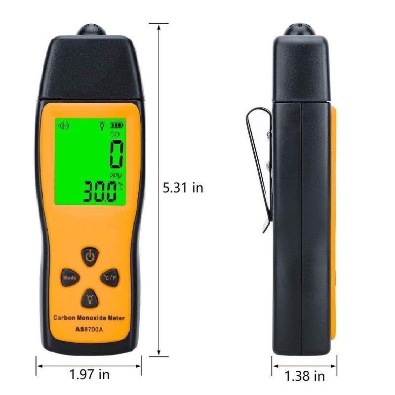 Handheld Carbon Monoxide Meter, Portable CO Gas Detector, Gas Tester with 0～1000ppm Range, 1PPM Resolution(Battery NOT Included) - NewNest Australia