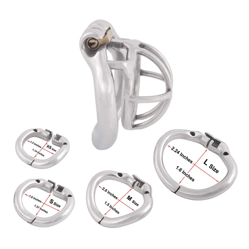 TERNENCE Small Male Chastity Device Stainless Steel Ergonomic Design Male Cock Cage K045 (45mm/ M Size) 45mm/ M Size - NewNest Australia