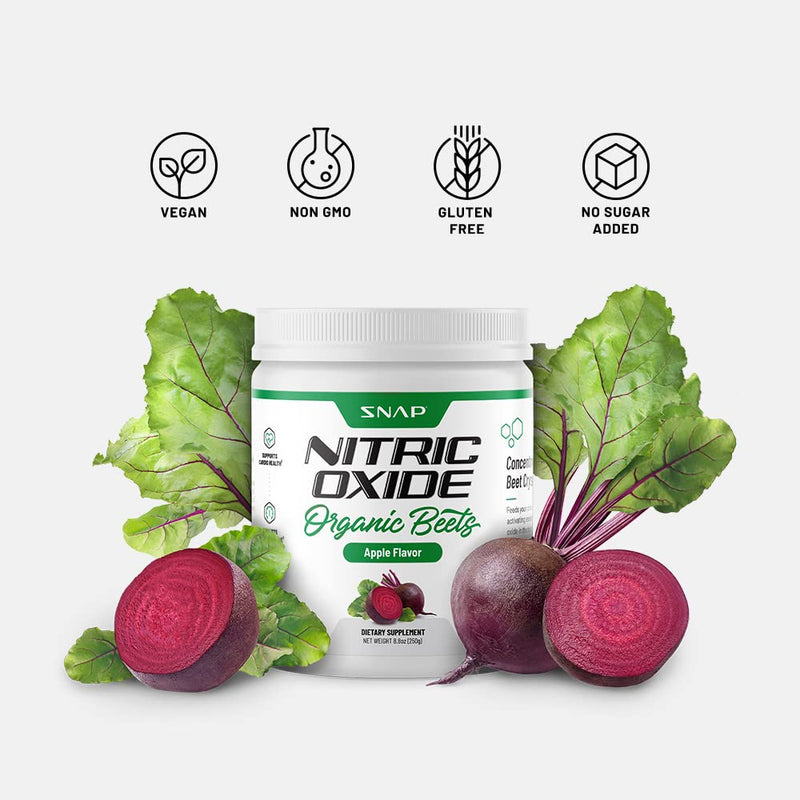 Beet Root Powder Organic - Nitric Oxide Beets by Snap Supplements - Supports Blood Pressure and Circulation Superfood, Muscle & Heart Health, Increase Stamina & Energy, 250g (Apple) Apple - NewNest Australia