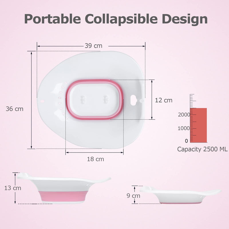 Foldable Sitz Bath for Toilet Seat with Flusher, Sitz Basin for Hemorrhoids,Postpartum Care, Perineum Treatment, Cleansing & Detox,Yoni Steam Seat Fits Standard Toilets,Vaginal/Anal Soaking Steam Kit Sitz Bath With Flusher - NewNest Australia