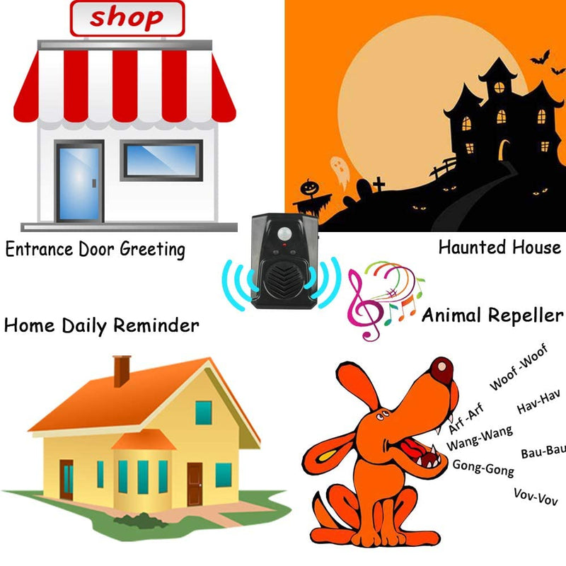 Replaceable Voice PIR Infrared Motion Sensor Haunted House Scream Box Speaker with USB Download Function Christmas MP3 Horror Happy Music Motion Activated Voice Player Black - NewNest Australia