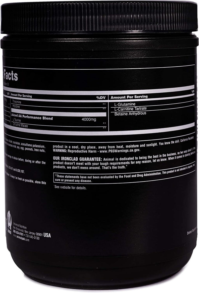 Universal Nutrition Animal Juiced Aminos (Peach Mango) - Post Workout Supplement With 6G Bcaa/Eaa Matrix & 4G Amino Acid Blend For Improved Performance & Muscle Recovery, 30 Measuring Spoons - NewNest Australia