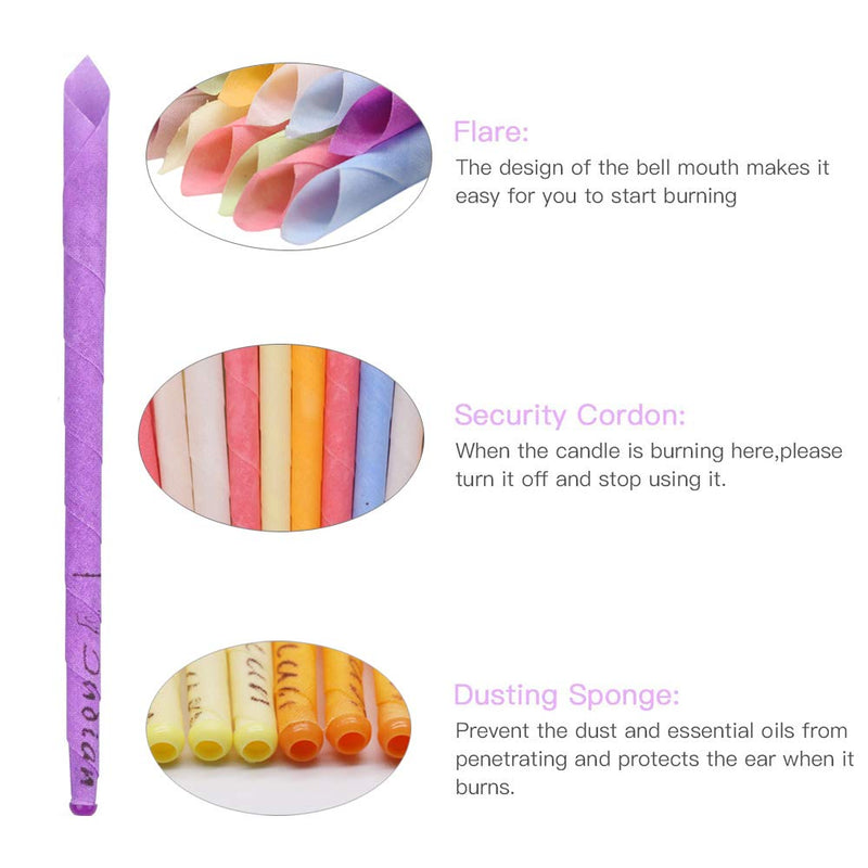 Natural Ear Candles, 32 Pieces (8 Colors), Cylinder Scented Hollow Taper Candles with 16 Protective Discs - NewNest Australia