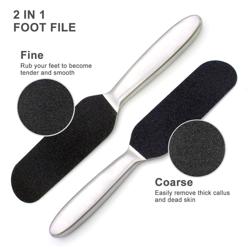 Pedicure Foot File Callus Remover for Dead Skin,Stainless Steel Foot Rasp Scrubber with 10pcs Free Refill Grits Replacement Pads - NewNest Australia