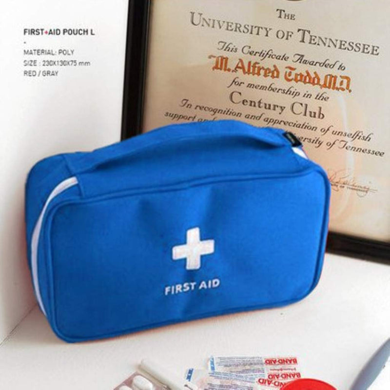 PAXLamb First Aid Bag First Aid Kit Empty Medical Storage Bag Red Trauma Bag for Emergency First Aid Kits Car Workshop Cycling Outdoors (Blue Handle) Blue Handle - NewNest Australia