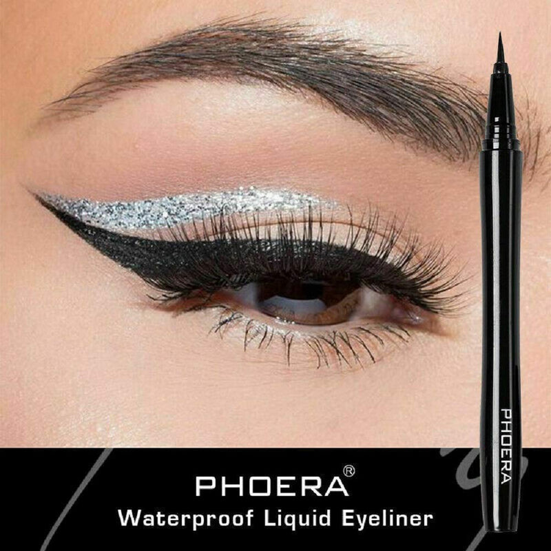 AQUAPURITY PHOERA® WATERPROOF LIQUID EYELINER PEN BROWN BLACK AND 4 MORE COLOURS SMUDGE PROOF EYE LINER LONG LASTING MAKEUP COSMETICS UK (101 jet black) 101 jet black - NewNest Australia