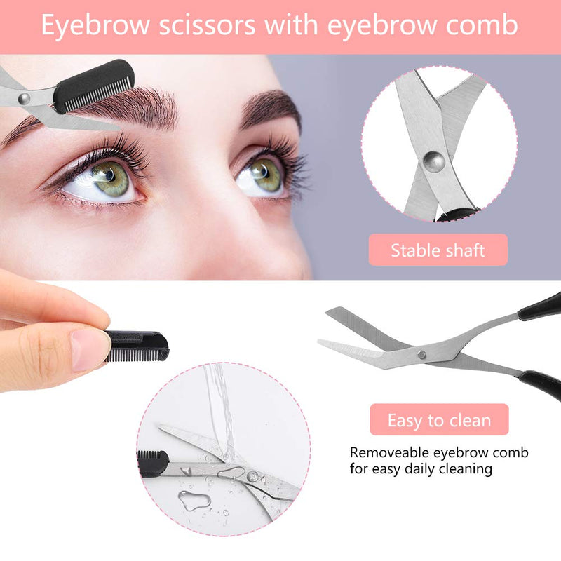 Smilcloud 11pcs Eyebrow Set Eyebrow Razor Eyebrow Scissors Eyebrow Tweezers Eyebrow Comb Eyebrow Brush for Women and Men - NewNest Australia