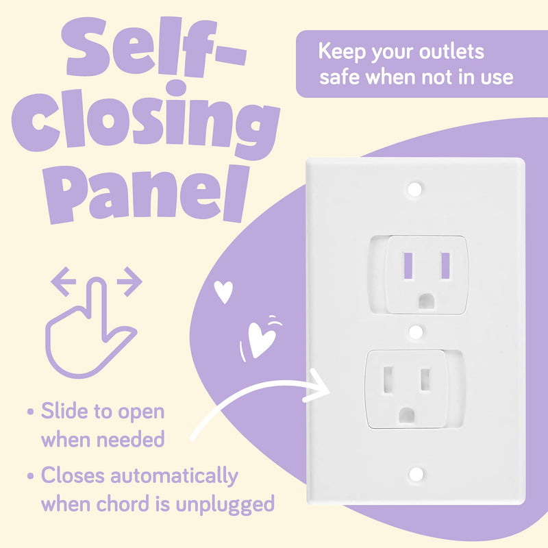 Child Safety Electrical Outlet Covers for Baby Proofing - Best Childproofing Self Closing BPA Free Wall Socket Plate, Better Than Plugs (Set of 2, White) 2 Pack - NewNest Australia