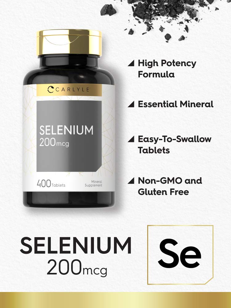 Selenium 200mcg | 400 Tablets | Vegetarian, Non-GMO & Gluten Free Supplement | by Carlyle - NewNest Australia
