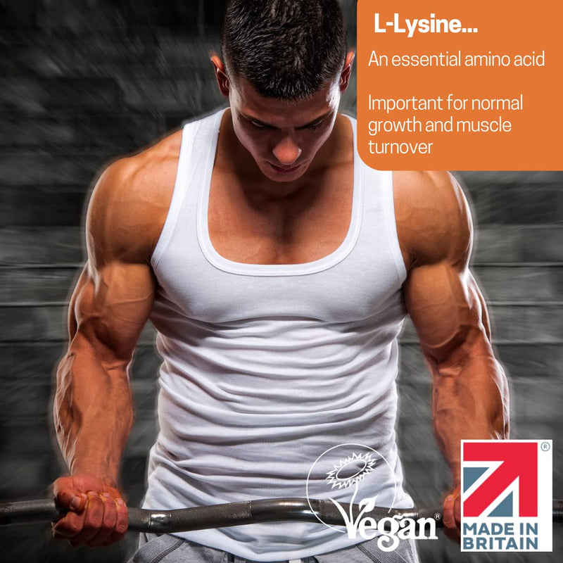 L-Lysine 1000mg High Strength - 180 Vegan Tablets (6 Month Supply) - L-Lysine Essential Amino Acid Supplement - Normal Growth and Muscle Turnover - Made in The UK by Northumbria Health - NewNest Australia