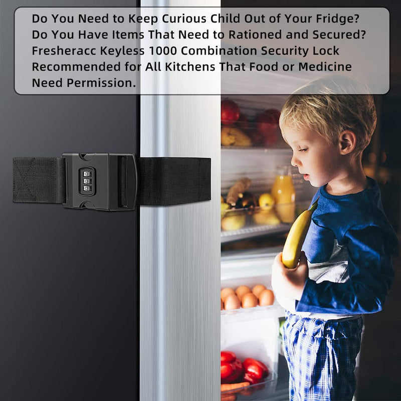 Child Baby Safety Strap Lock Latch for Fridge Refrigerator Freezer Cabinet Drawer RV Oven, (2 Packs) 1000 Combination Reusable Toddler Kids Proof Door Safe Locks Easy to Install No Damage (Black) Black - NewNest Australia