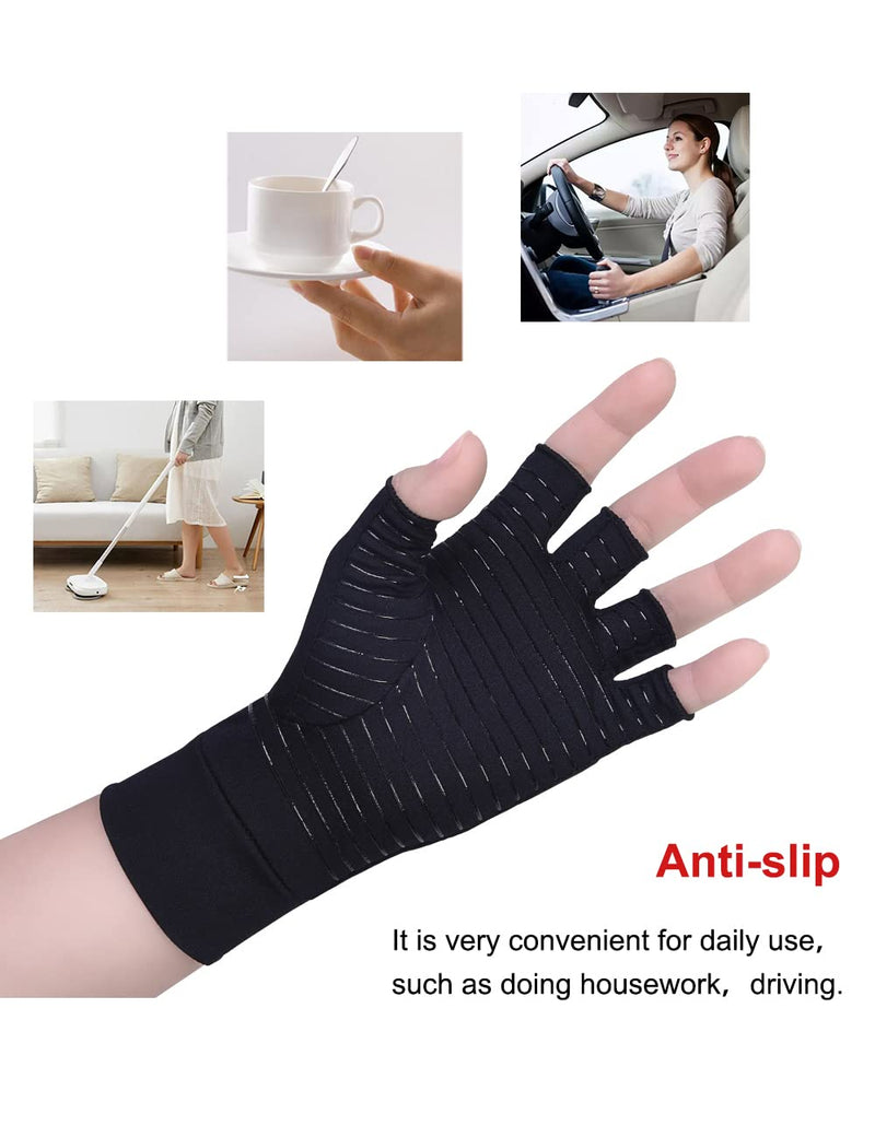 Arthrosis Gloves With Copper, Fingerless Rheumatism Compression Gloves, Arthriti Gaming Gloves, Tendonitis, Rheumatic Pain Relief, Rsi, Carpal Tunnel Syndrome, Black - NewNest Australia