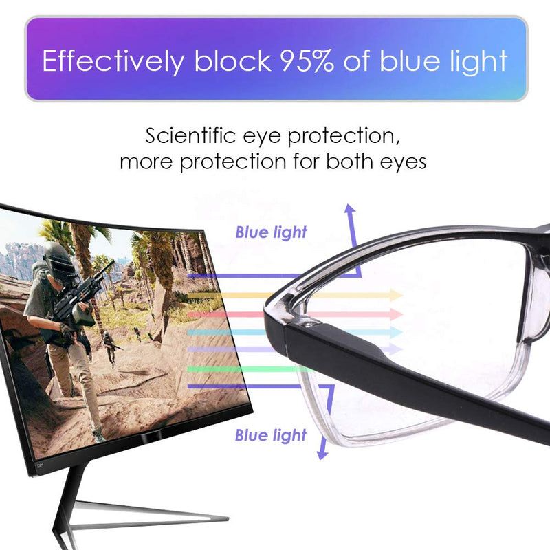 LUFF 4Pcs Anti-Blue-Ray Reading Glasses Portable Ultralight Readers 1.5X Black - NewNest Australia