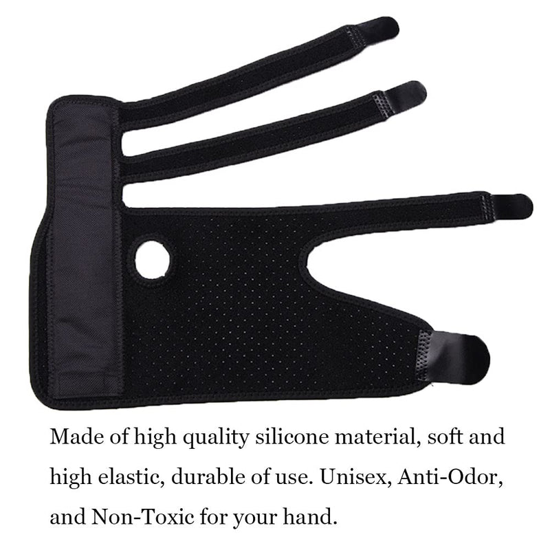 HOPPOLE Finger Support with Wrist Brace - Adjustable Trigger Finger Straightener for Mallet, Sprains, Broken - Metal Straightening Brace for Finger and Hand Discomfort Relief Black-Right One Size - NewNest Australia