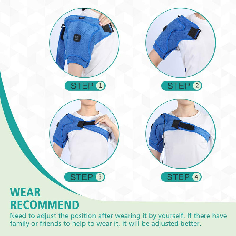 Heated Shoulder Support Brace, Shoulder Heating Pad for Rotator Cuff, Arm Wrap Brace USB Electric, Frozen AC Joint, Dislocation Sprains and tendonitis Muscles Pain Relief (L) - NewNest Australia