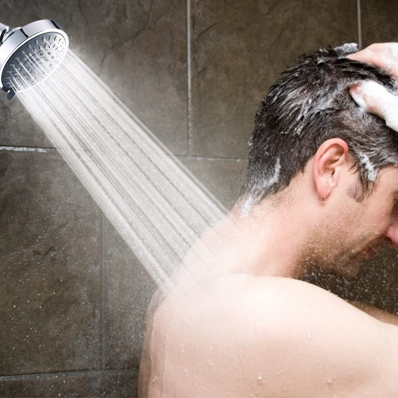Briout Shower Head, High Pressure Shower Heads 4.1 Inch 5 Settings Rain High Flow Fixed Showerhead for Luxury Shower Experience Even at Low Water Pressure, Chrome - NewNest Australia