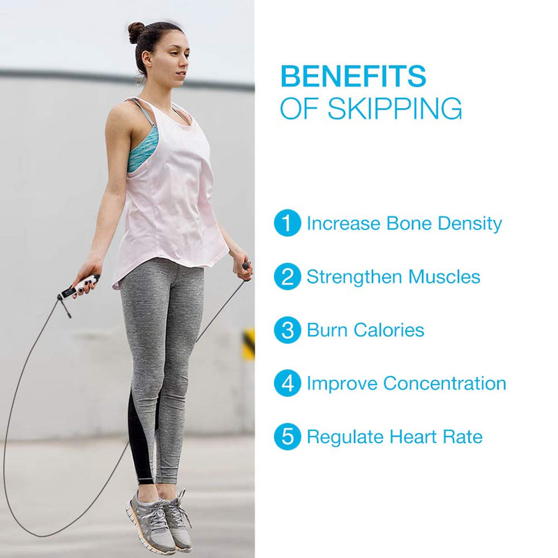 Jump Rope, H HANDIO Speed Digital Skipping Rope with Calorie Counter, Length Adjustable Jumping Rope with Alarm Reminder for Indoor and Outdoor Fitness, CrossFit, Exercise, Workout, Boxing, MMA, Gym - NewNest Australia