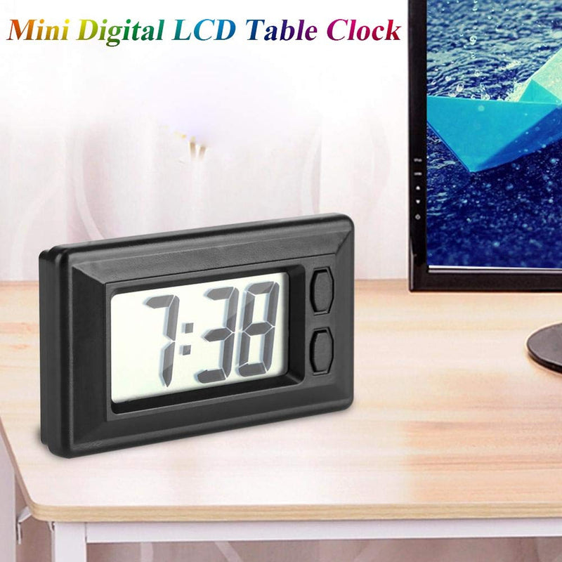 NewNest Australia - MAGT Digital Clock, Portable LCD Car Dashboard Desk Electronic Clock Date Time Calendar Display Dashboard with Adhesive Pad,Backlit Screen 