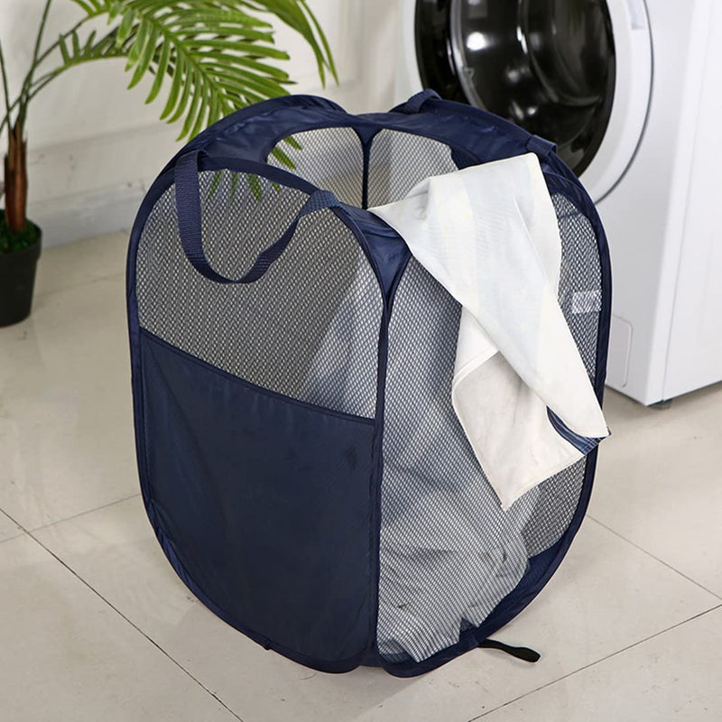Nvatorfox 2 Pack Pop Up Storage and Laundry Hamper, Mesh Popup Laundry Hamper Portable, Durable Handles Collapsible for Storage and Easy to Open, for The Kids Room, College Dorm or Travel (Black) Black - NewNest Australia
