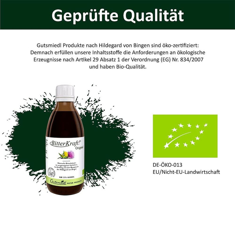 Bitterkraft Original In 5 Sizes - Bio - Drops Of Bitter Substances According To Hildegard Von Bingen - Balanced Herbs Before Eating - 200Ml Bitter Drops Of Bitter Herbs - NewNest Australia
