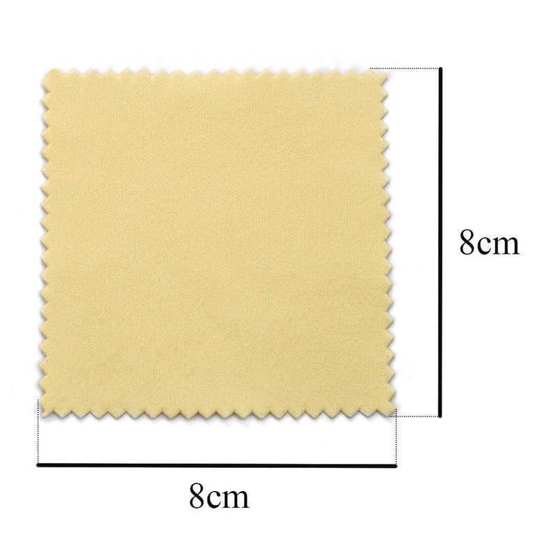 SEVENWELL 50pcs Jewelry Cleaning Cloth Yellow Polishing Cloth for Sterling Silver Gold Platinum Small Polish Cloth 8x8cm - NewNest Australia