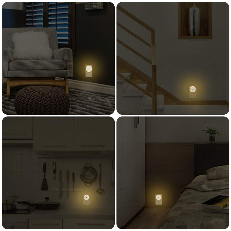 4 Pack Night Light, Briignite LED Night Light for Kids, Plug in Night Light, Light Sensor Night Lights, Smart Night Light, Hallway Lights, Wall Light, nightlight for adult, Soft White 3000K, 0.6W 60LM Warm White 3000k - NewNest Australia