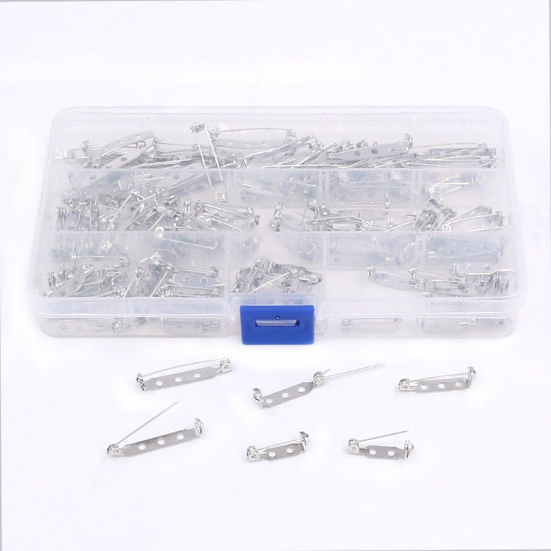 Rustark 120Pcs 3 Sizes Silver Tone Pin Back Clasp Brooch for Badge Crafts, Jewelry Crafting, Sewing Fabric, Making Corsage - Small/Medium/Large - NewNest Australia