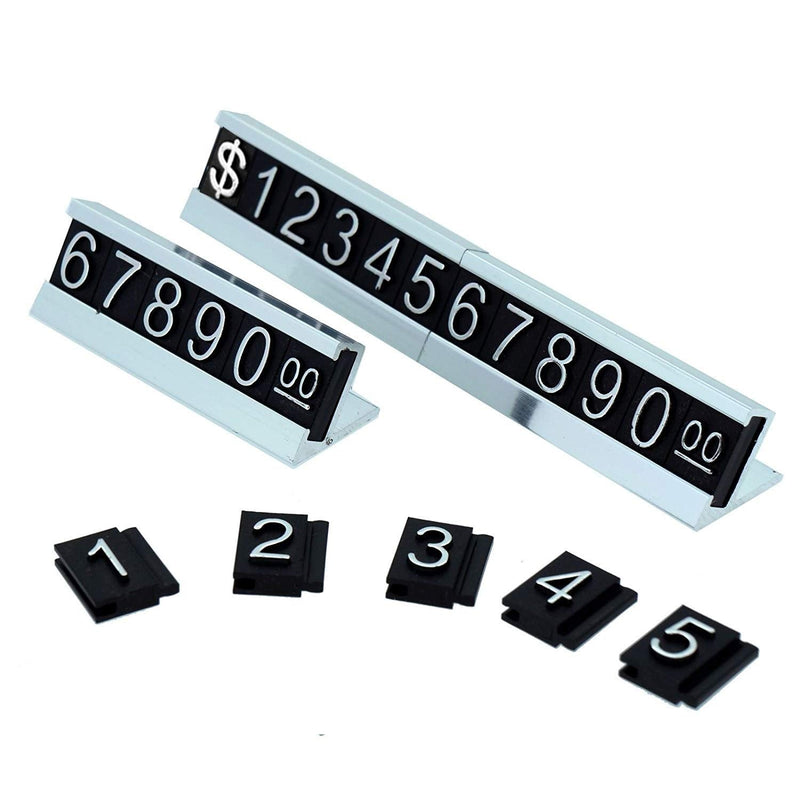 SunnyZoo Price Tag Adjustable Counter Stand Label Metal Sale Price Display Stand 16 Sets (Silver) Silver - NewNest Australia