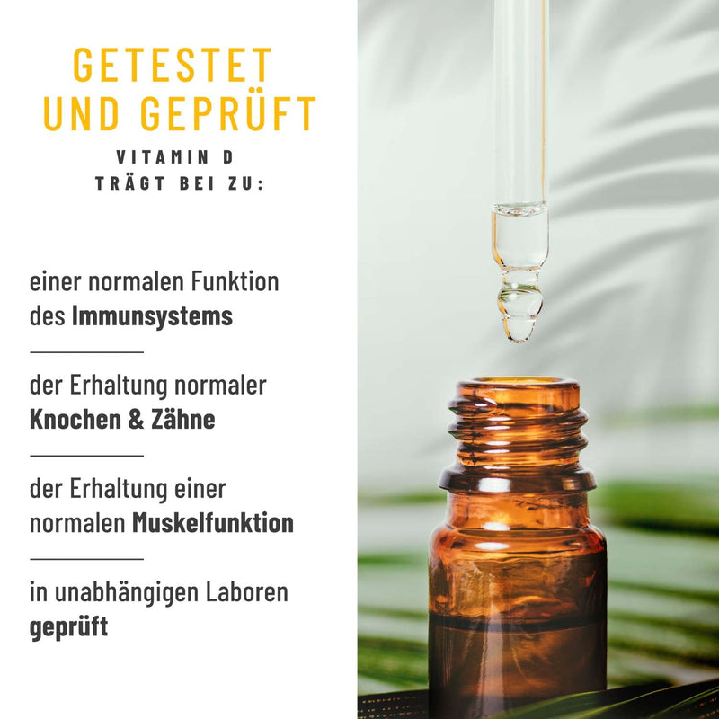 NATURTREU® Vitamin D3 K2 drops high dosage & vegan - 100% plant-based (without animal lanolin) - 1000 IU vitamin D + vitamin K2 - Sonnenfreund - NewNest Australia