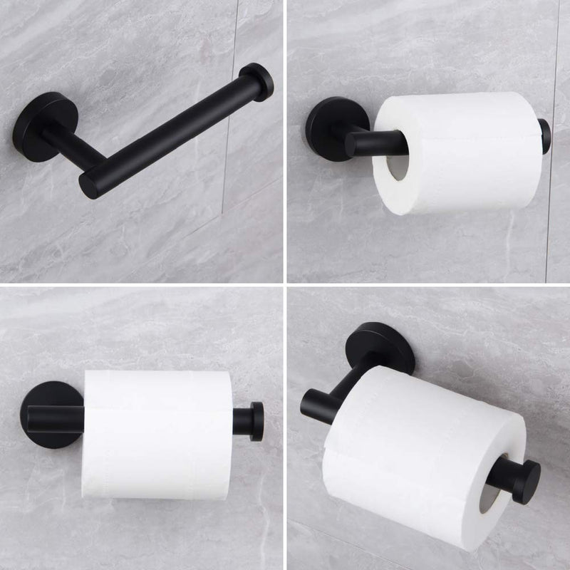 Matte Black SUS 304 Stainless Steel Toilet Paper Holder Black Wall Mounted Toilet Tissue Roll Holder for Bathroom - NewNest Australia